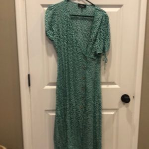 Green midi summer dress worn once